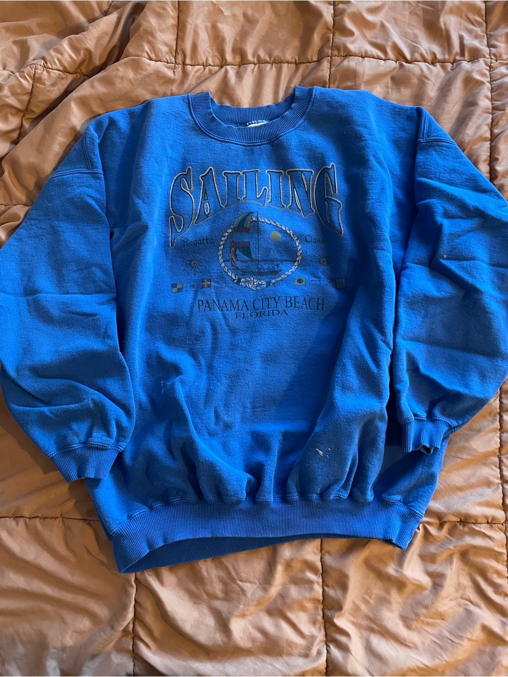 Gildan Blue Panama City Beach Sailing Crewneck Sweatshirt